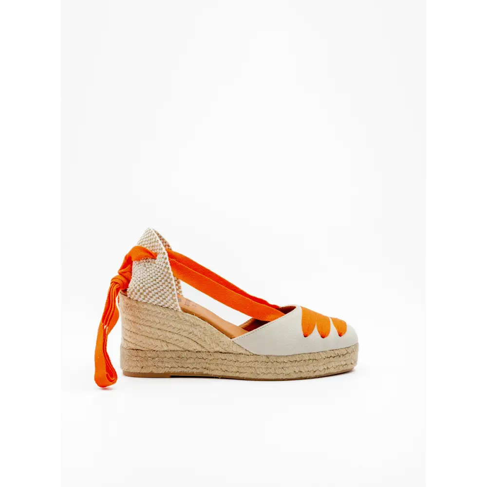 CATRINA ALPARGATA CUÑA LATE/NARANJA FLUOR - alpargata plana