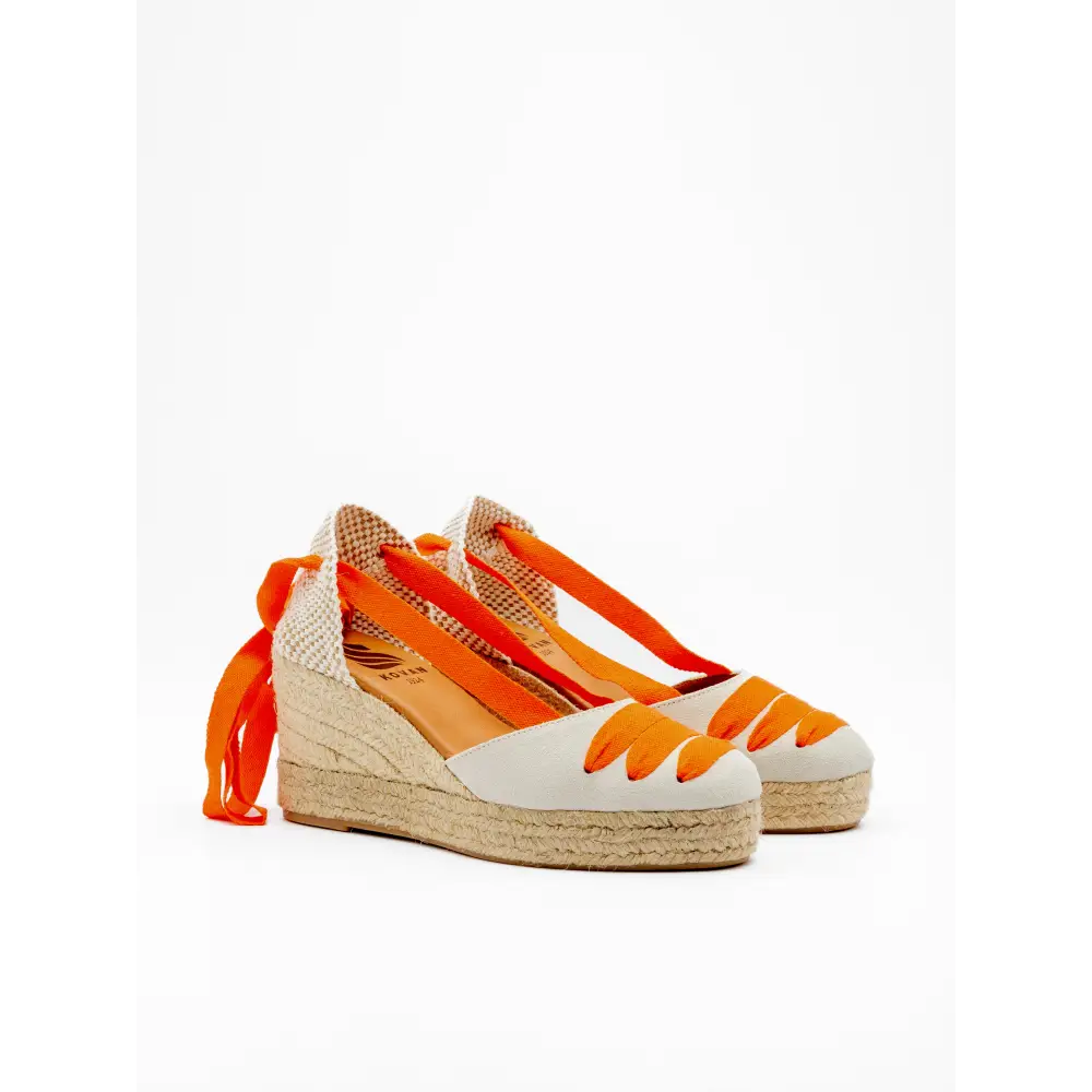 CATRINA ALPARGATA CUÑA LATE/NARANJA FLUOR - alpargata plana