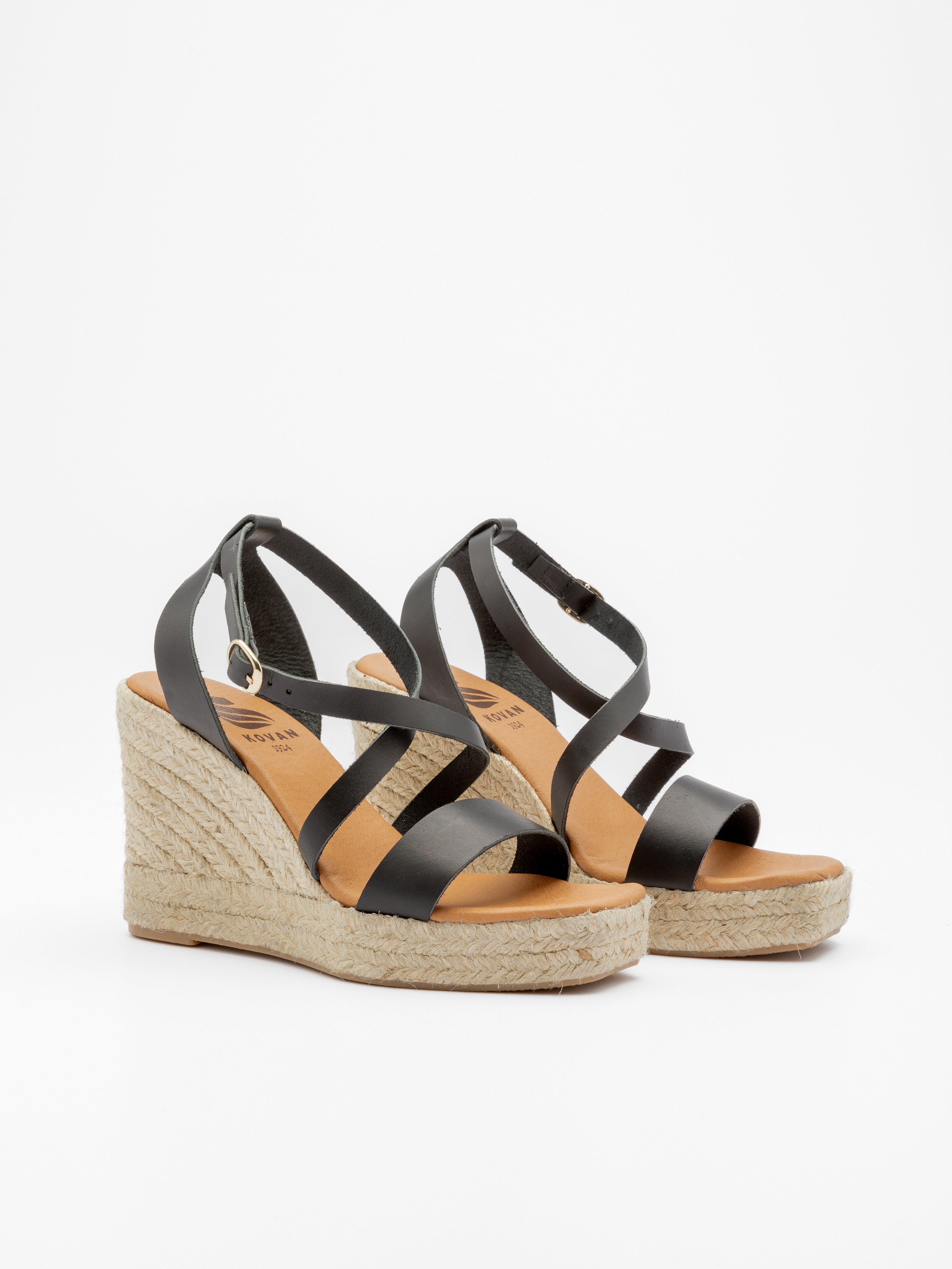 YARA BLACK WEDGE ESPADRILLE