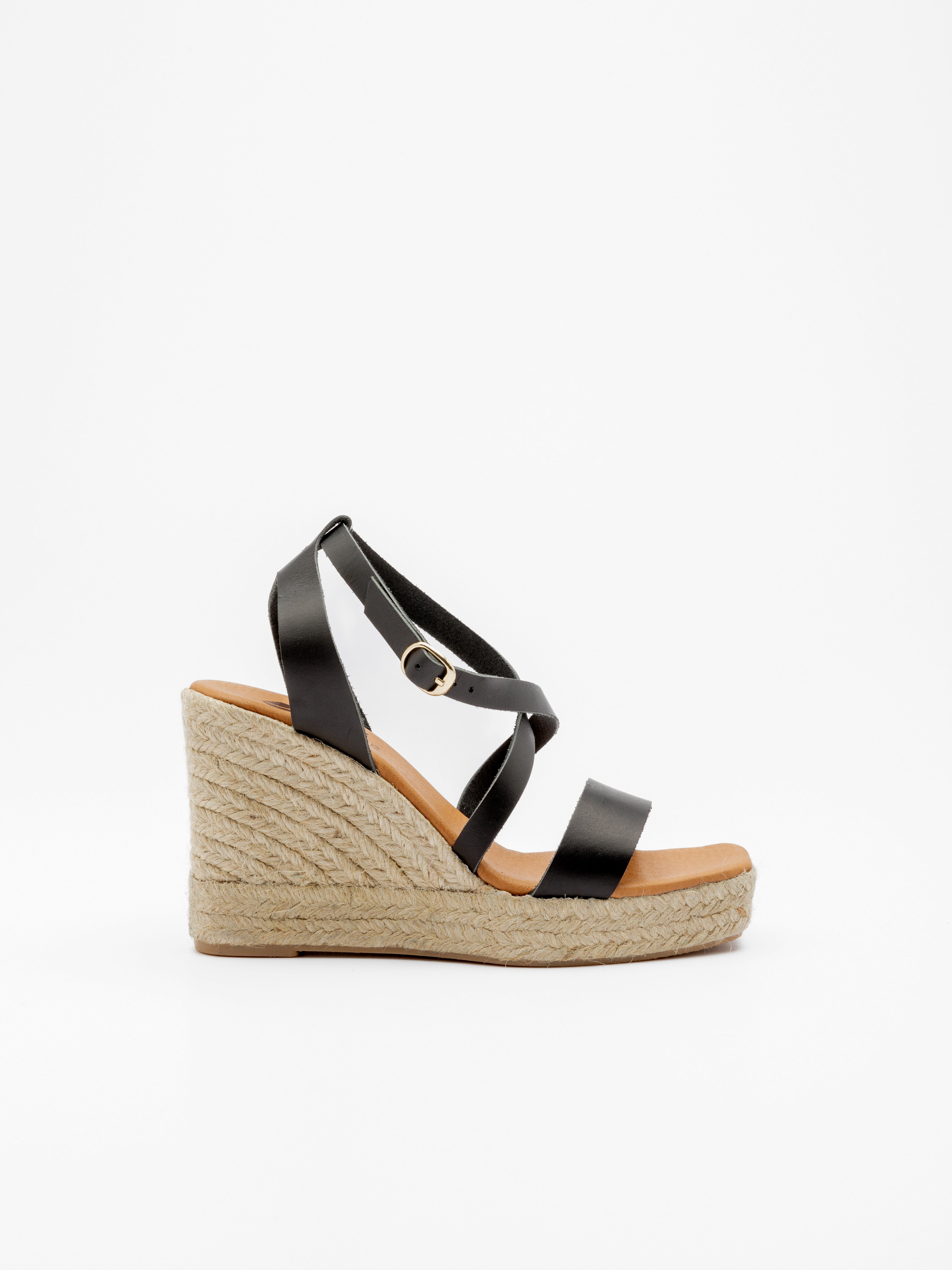 YARA BLACK WEDGE ESPADRILLE