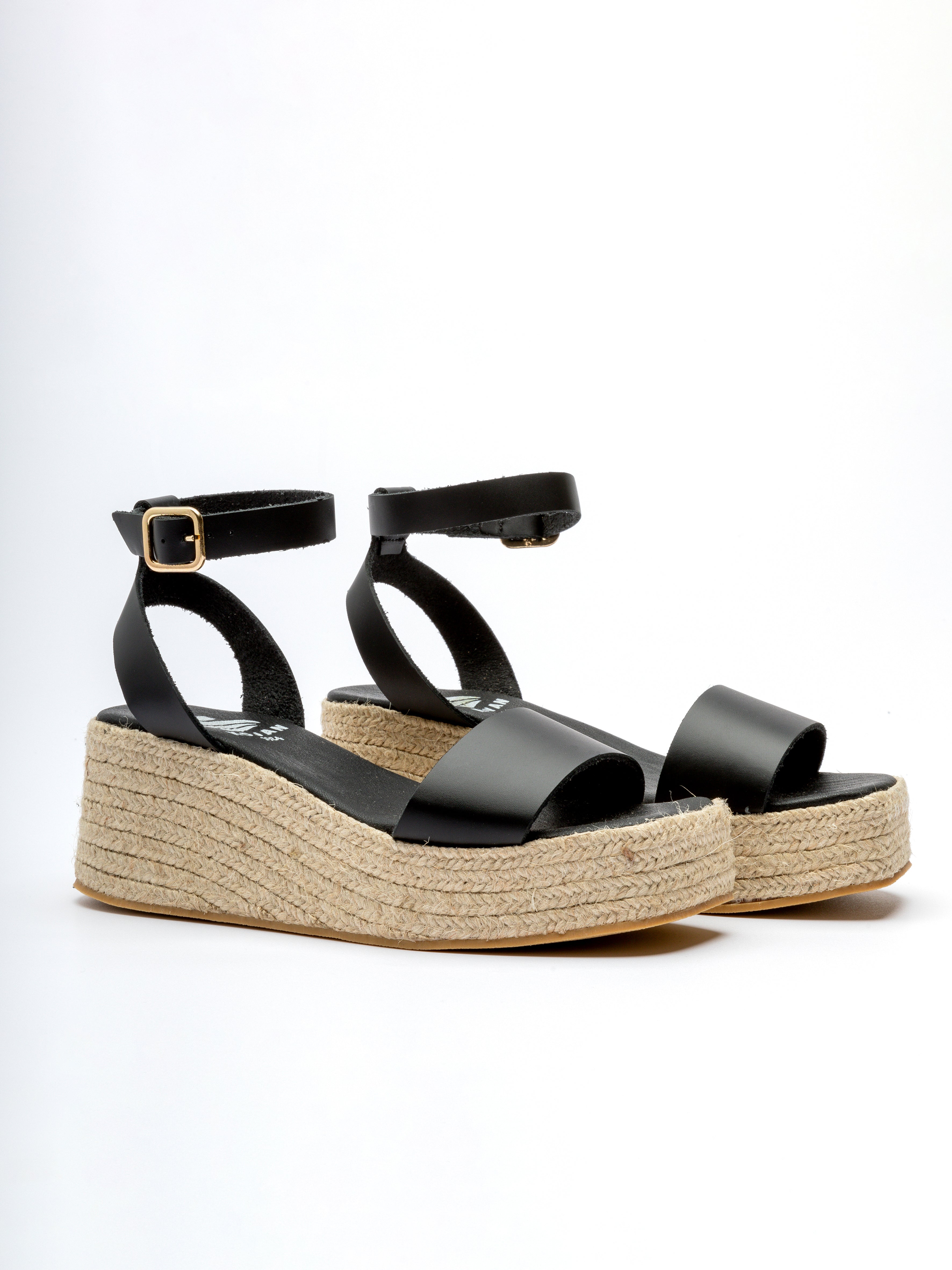 LUNA ESPADRILLE PLATFORM BLACK