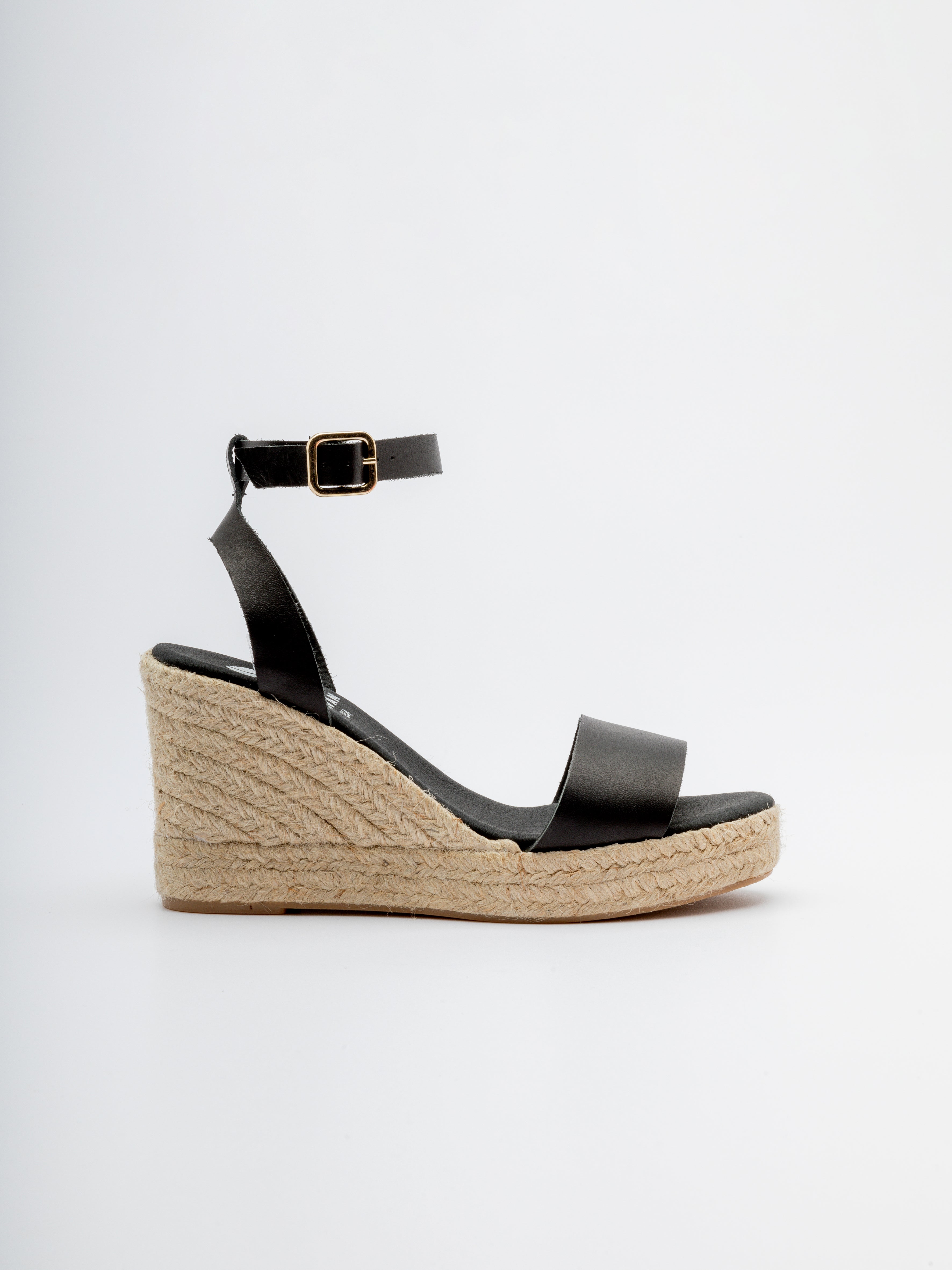 MALTA BLACK WEDGE ESPADRILLE